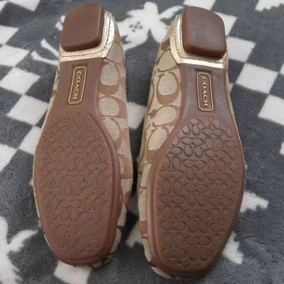 Coach Classic Sheela Canvas Leather Trim Loafer Driving Shoes Size 7 - Picture 11 of 11